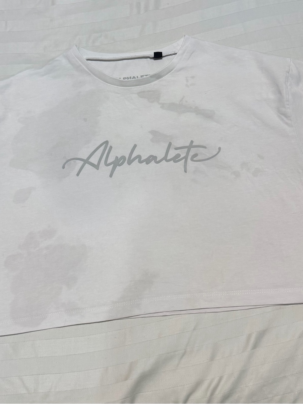 Alphalete Signature Crop - White Stone - Small